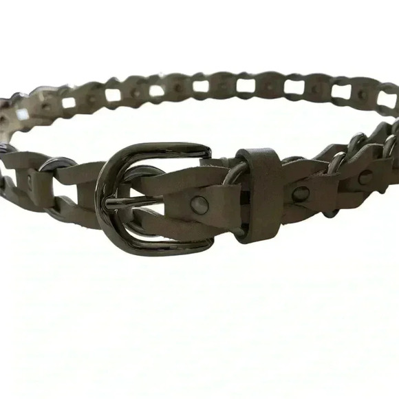 Isabel Marant Bali 100% Calf Leather Ivory Braided Women's Statement Belt Medium - Picture 3 of 11